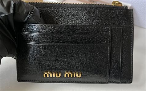 miu miu madras card holder|Black Madras Leather Card Holder .